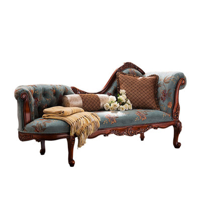77.17"American-style solid wood upholstered princess chair