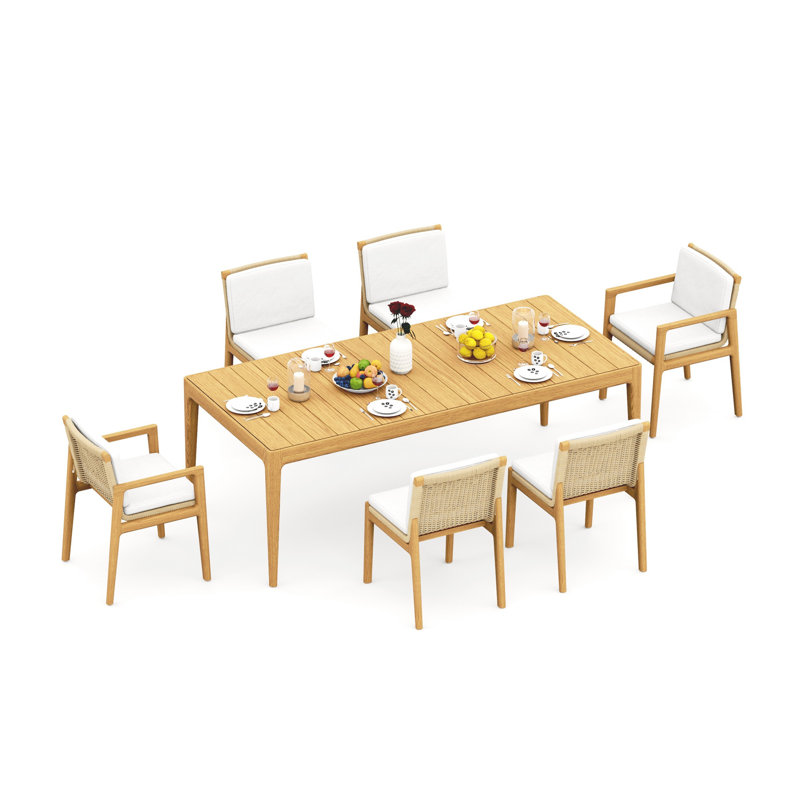 Ensemble repas d'extérieur rectangulaire L 84 po Sema, 6