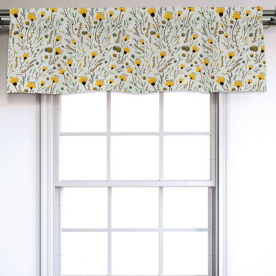 Sateen Floral Ruffled Window Valance