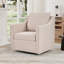 Fauteuil d'appoint pivotant moderne de 30,3 po de largeur avec accoudoirs en bois massif-695107456