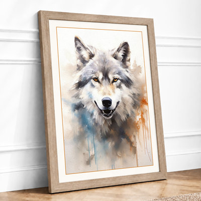 Wolf In Watercolour Modern - Print