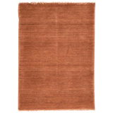 Hand Knotted Wool Area Rug in Rust