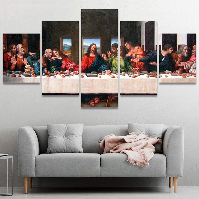 SIGNLEADER Large Wall Decor Canvas Wall Art Print Print The Last Supper By  Andrea Solari Historic