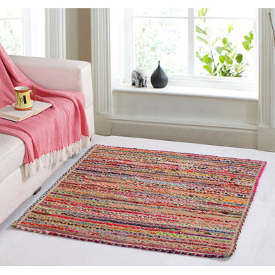 L'Oasis Striped Jute / Sisal Hand Woven Area Rug