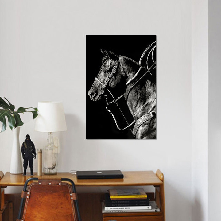 «Scratchboard Rodeo V», impression sur toile, H 40 po x l 26 po x P 1,5 po, Pas de tapis, Toile tendue