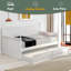 Lit de jour simple en bois avec lit gigogne simple (blanc)