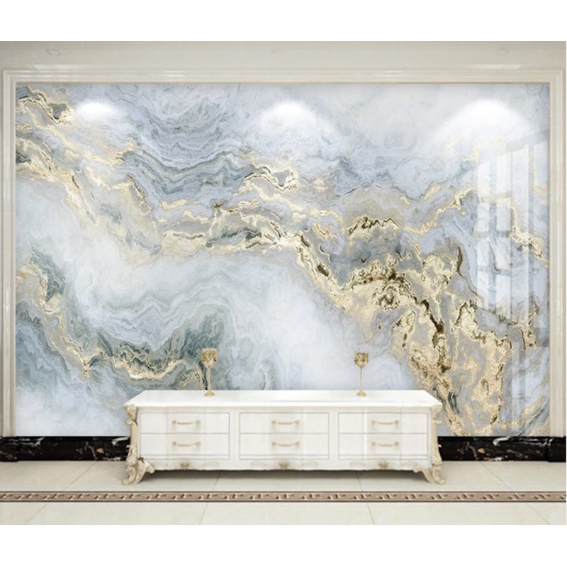 Non-Pasted Abstract and Marble Wall Mural, 75" L x 112" W