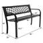 Ruda Garden Bench Outdoor Bench  Rustproof Park Bench Hold Up to 480lbs Heavy-Duty Metal Outdoor Furniture Bench Seat Water Resistant Sturdy Steel Frame Patio Metal Bench with Armrests