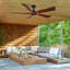 Ventilateur de plafond 60 po en bois de noyer avec télécommande
