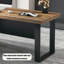 Bureau moderne en bois massif avec cabinet en L-1262193049