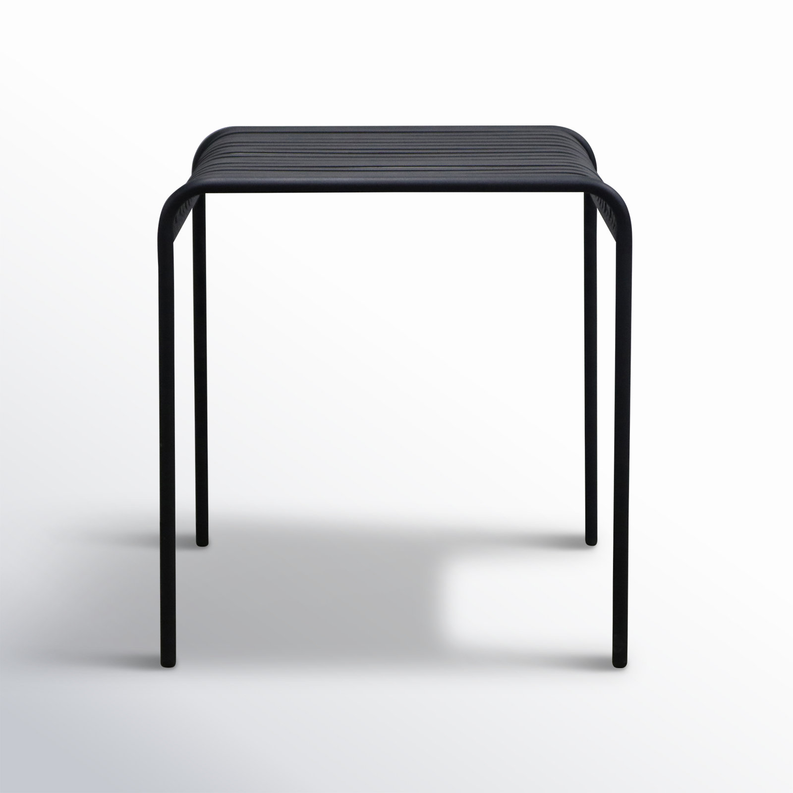 Abra 28" W x 28" D Square Steel Outdoor Dining Table, Black