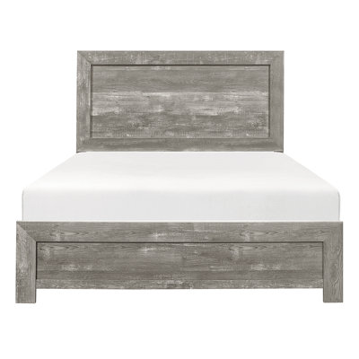 Modern Gray Queen Bedroom Bed With Headboard And , Wood Material Rustic Design Size Headboard, Rails For