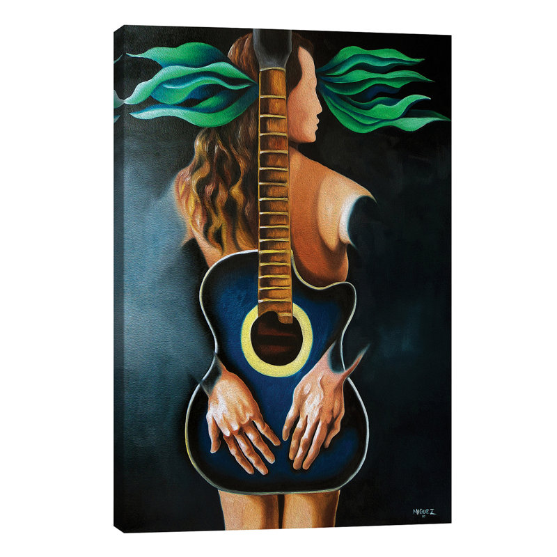 Troubadour's Muse - Painting on Canvas, 66.04 cm H x 45.72 cm W x 3.175 cm D, Wrapped Canvas