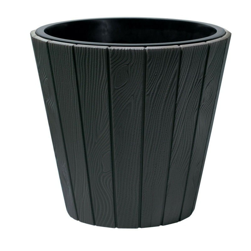 Ernfrid Pot Planter, 34cm H x 35cm W x 34cm D, Anthracite