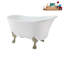 Baignoire de trempage sur pied 51 po en acrylique avec bonde, pattes et plateau en bambou Streamline-90752833-72770754