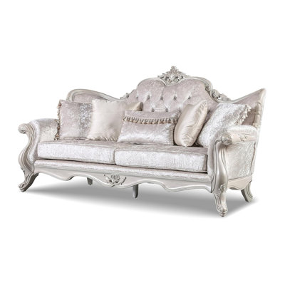 85" W Traditional Sofa, Off-White
