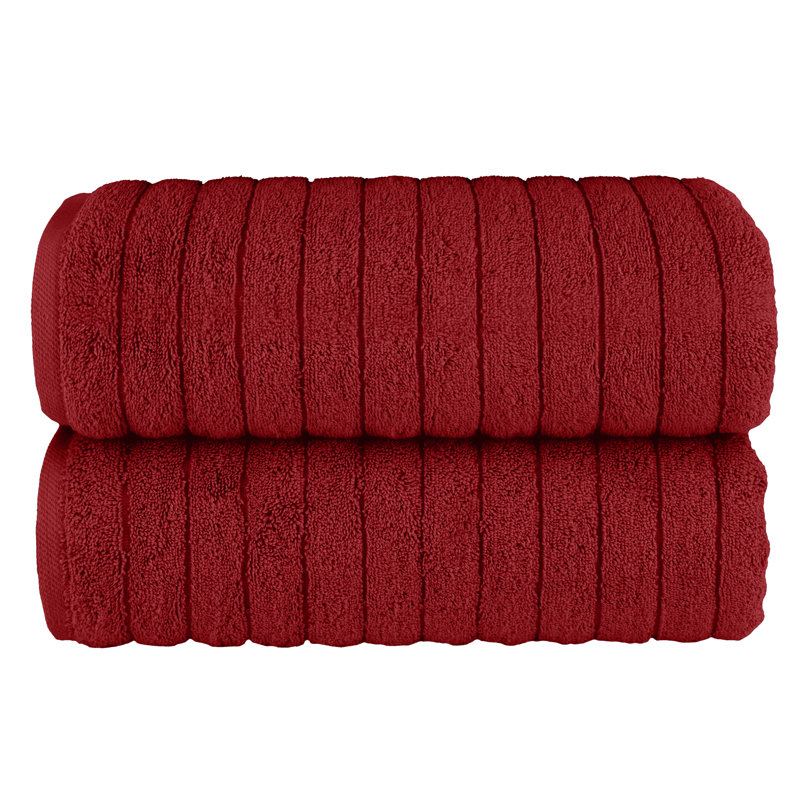 Elegant Comfort 100% Turkish Cotton Corduroy Ribbed Luxury Soft 2 Pack Bath Towels 27 X 54 Inch -  Plush, Absorbent, Quick Dry, Hotel Spa Quality Towels For Bathroom Essentials