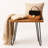 Bexton 15" L x 20" W x 27" H Industrial-Modern Solid Acacia Wood End/Side Table with Hairpin Metal Legs and Protective Floor Pads (Natural Finish)