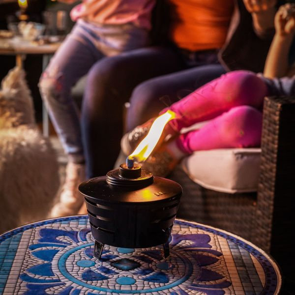 Mini torche de table à fosse 5,50 po TIKI® en métal noir