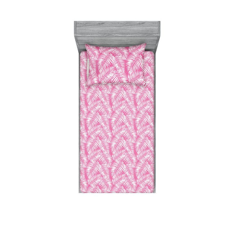  Ensemble de draps en microfibre Floral, Rose, Ensemble de draps pour lit simple TG avec 1 taie d