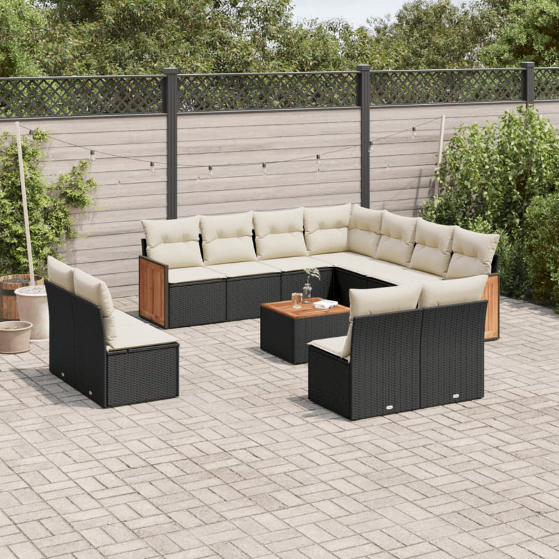 Vidaxl Garden Sofa Set Black