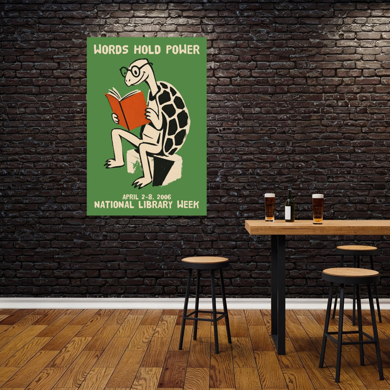 Smart Turtle Reading Contemporary Architecture Wall Art Print, 60" H x 40" W