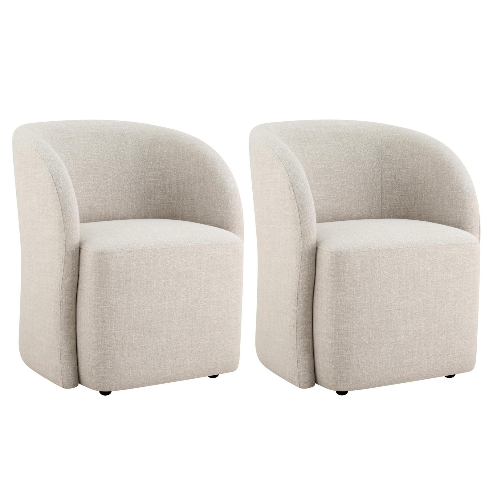 Frankie Caster Dining Chair (Set of 2), Effie Linen Performance Linen