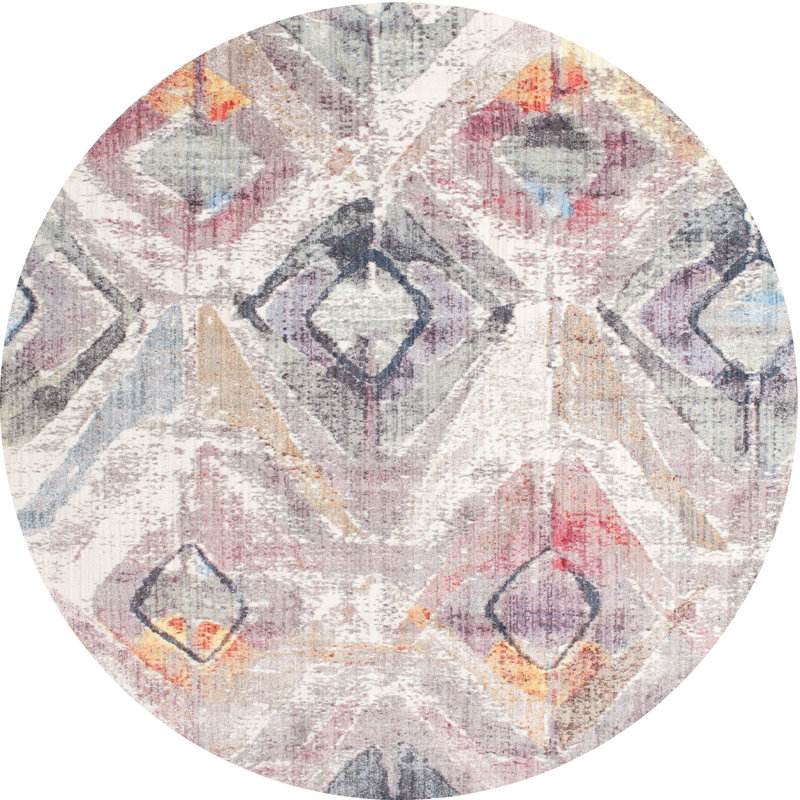 Abstract Indoor Rug, Round 7'
