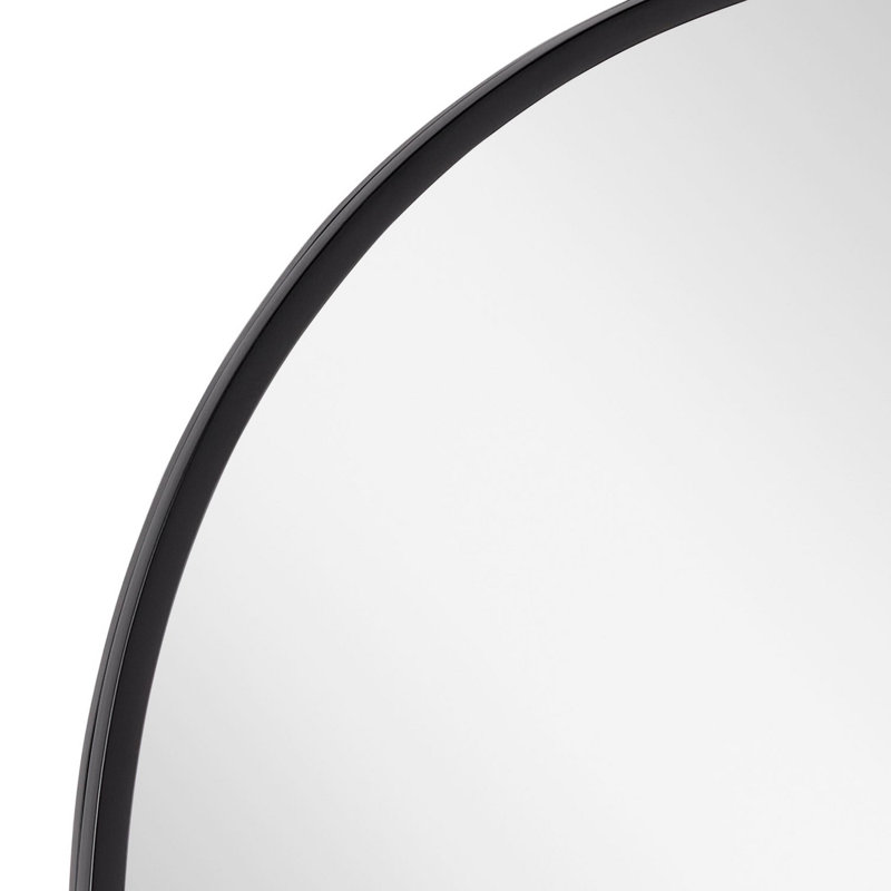 Colborne 32-1/2" x 24" Modern Oval Framed Bathroom Wall Mirror, Black