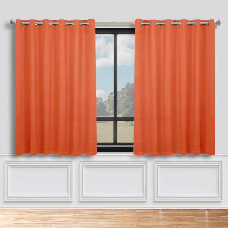 Paire de rideaux obscurcissant avec œillets Millendon, Rouille, L 70 po x L 63 po