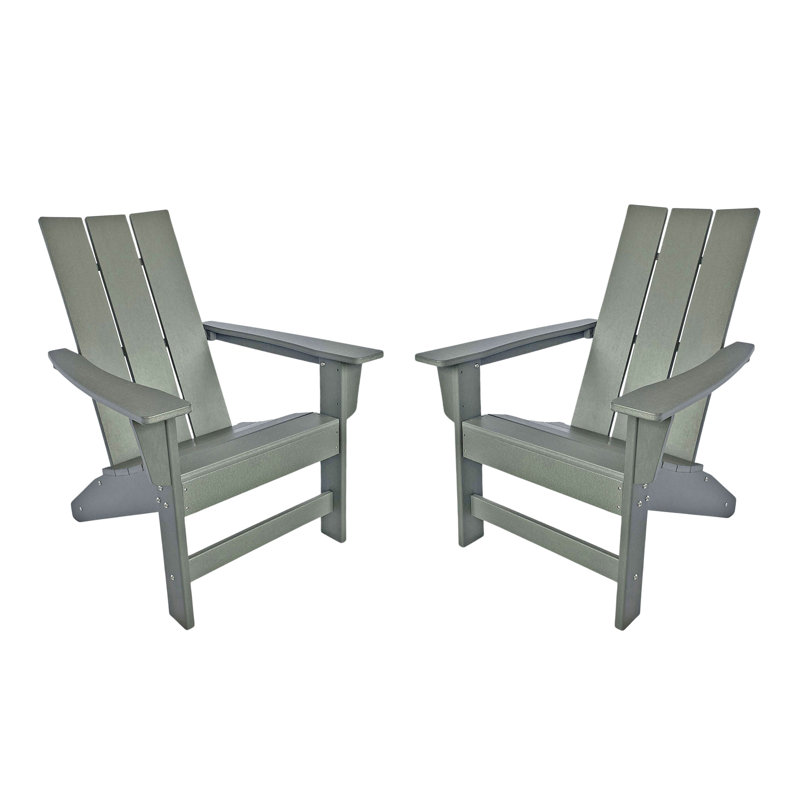 Meridian All-Weather Modern HDPE Adirondack Chair, Gray