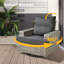 Ensemble de chaises berçantes et pivotantes pour l'extérieur avec table d'appoint Carolle-342898045
