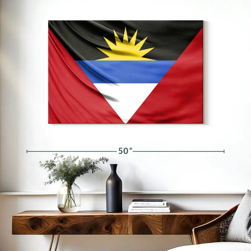 Drapeau soyeux d'Antigua-et-Barbuda, H 26 po x l 39 po