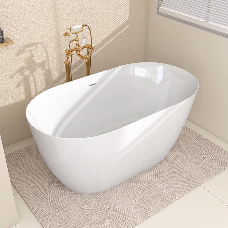 55" X 28" Freestanding Soaking Acrylic Bathtub