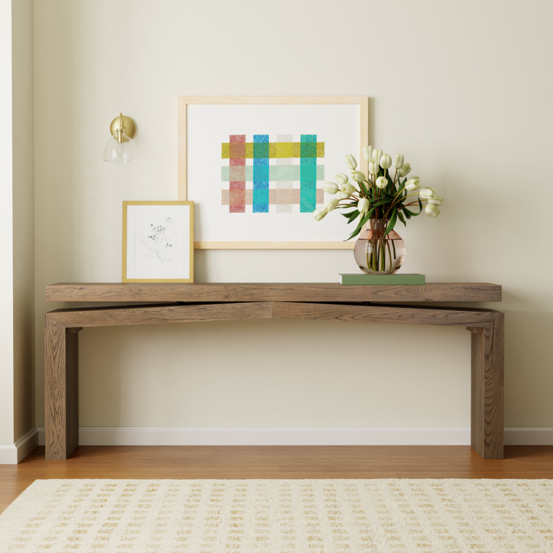 Henn Solid Wood Console Table, Rustic Gray, 30.75" H x 78.75" W x 15" D