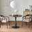 Brown Black Round Solid Wood Dining table-1403968260