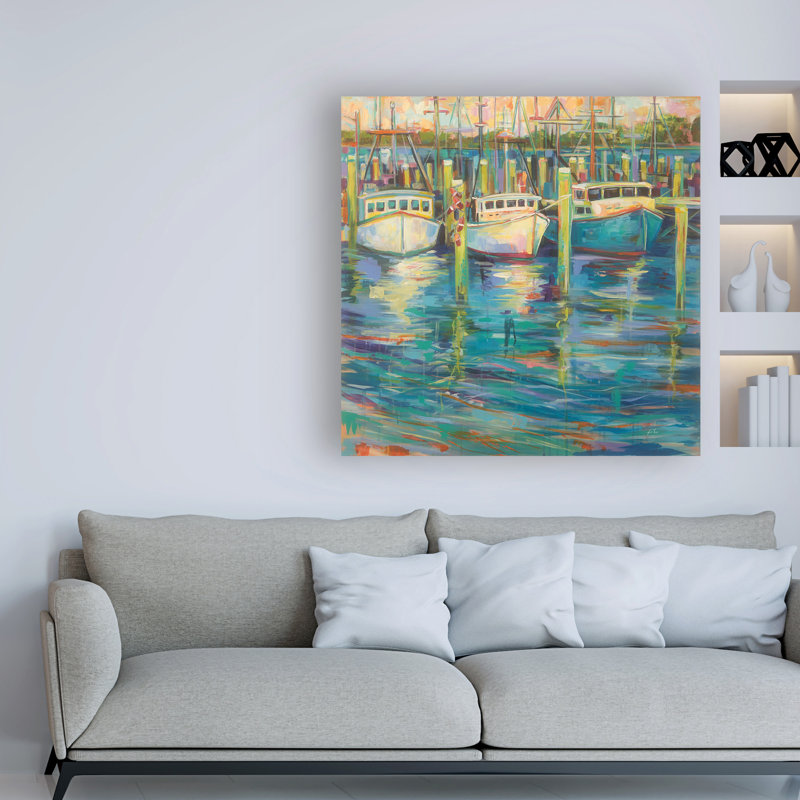 Reproduction d’art sur toile, "trio of Boats" par Jeanette Vertentes