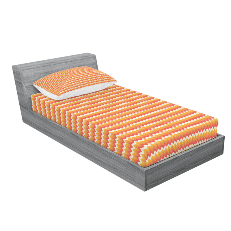 Microfiber Chevron Sheet Set, Twin XL Sheet Set with Fitted Sheet