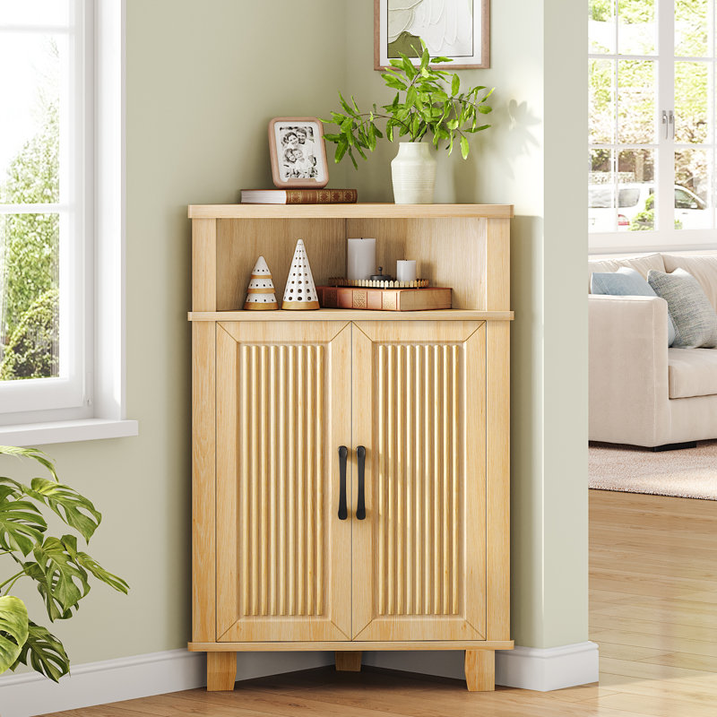 Small Corner Cabinet with 1 Adjustable Shelf