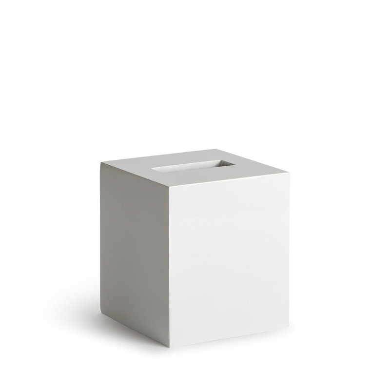 White High Gloss Lacquer Freestanding Tissue Box