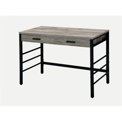 Disho  Light Weathered Oak & Black Finish Writing Desk W/USB