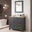 Ensemble de meuble-lavabo simple 36 po avec lavabo et miroir, portes à fermeture douce-53228715