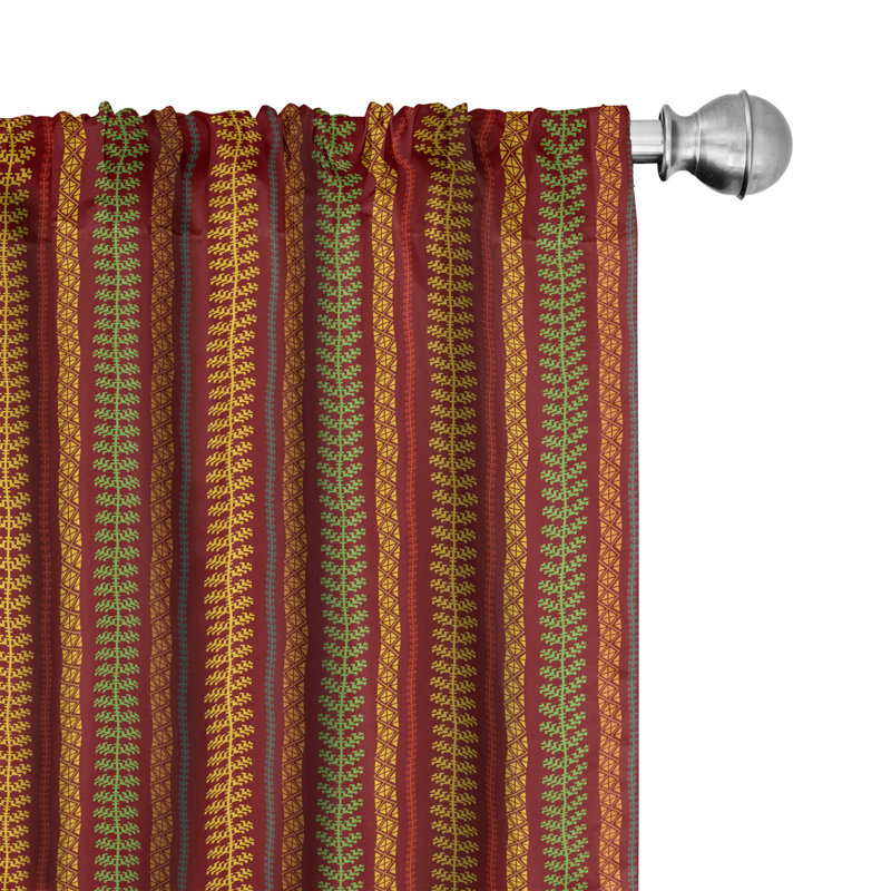 Oriental Semi-Sheer Rod Pocket Curtain Panels, 28" x 95"