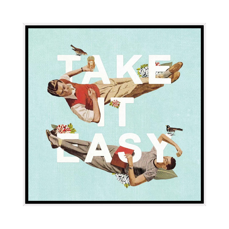 Take It Easy by Heather Landis - Print on Canvas, White Framed, 66.04 cm H x 66.04 cm W