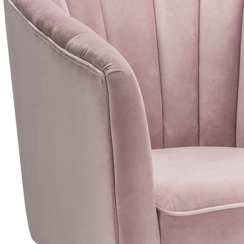 Fauteuil en velours l 31 po Lyli, Rose