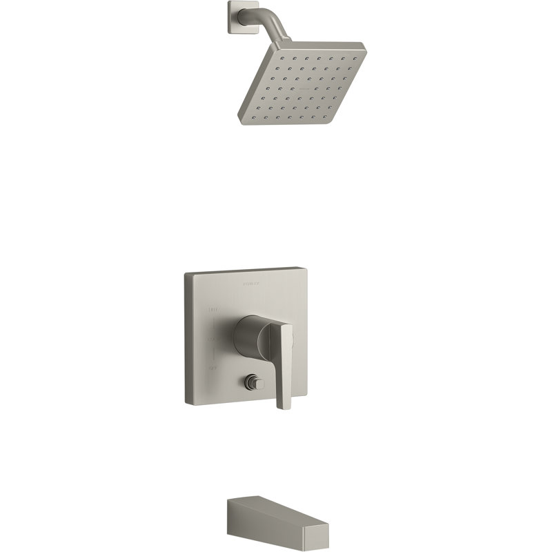 Honesty Rite-Temp Bath and Shower Trim with Showerhead and Lever Handle, Vibrant Brushed Nickel