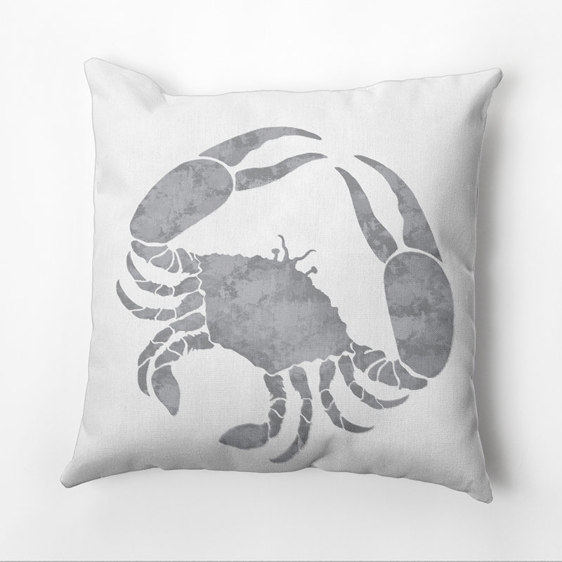 Housse et insert de coussin de plage en crabe, H 20 po x l 20 po, Gris