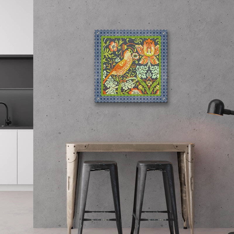 «Vintage Birds 4» par Jean Plout, art mural en verre acrylique, 24 po x 24 po, 24 po x 24 po