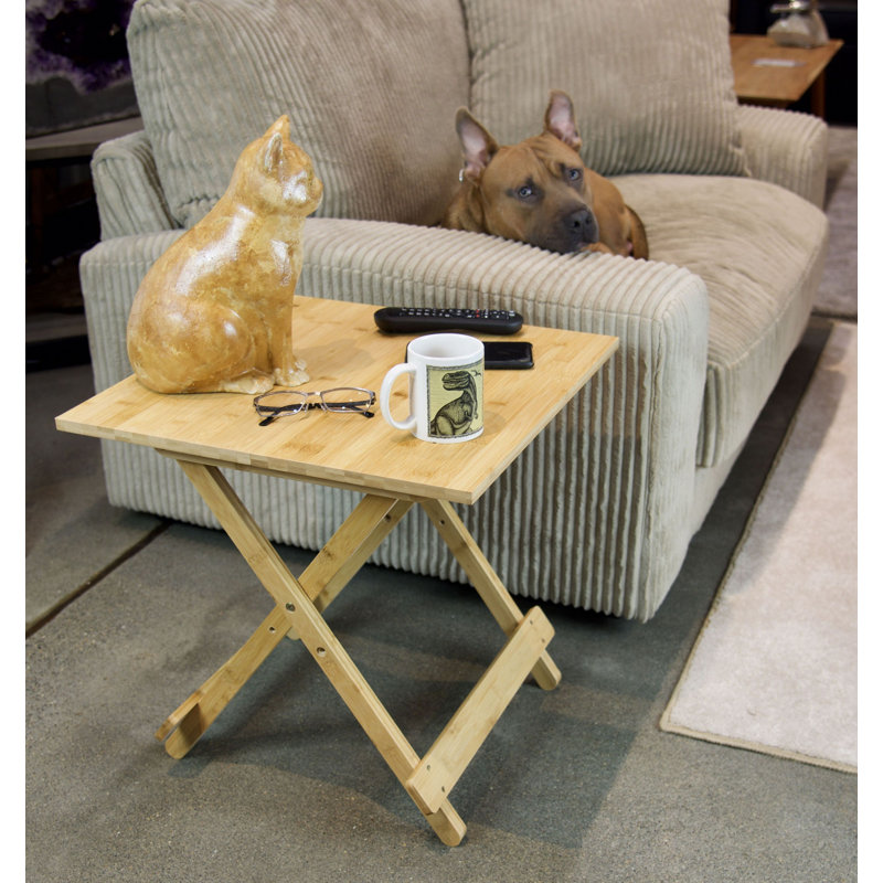 Table pliante en bambou massif, Naturel
