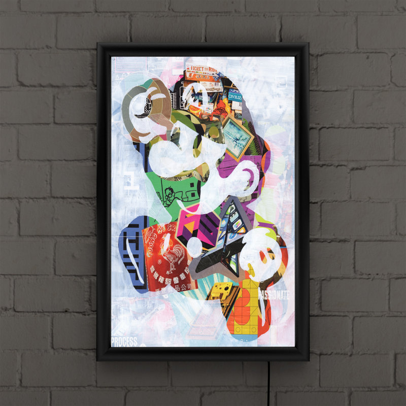 Reproduction d’art sur toile encadrée « Mario » par Artpoptart